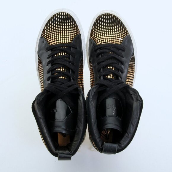 Red Dragon Fly Goldtone Embellishments High Top in Gold Black Women Size 10 - Picture 10 of 16